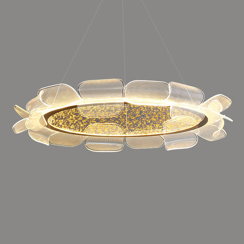 Modern Light Luxury Acrylic Flower Petal Round LED Chandelier