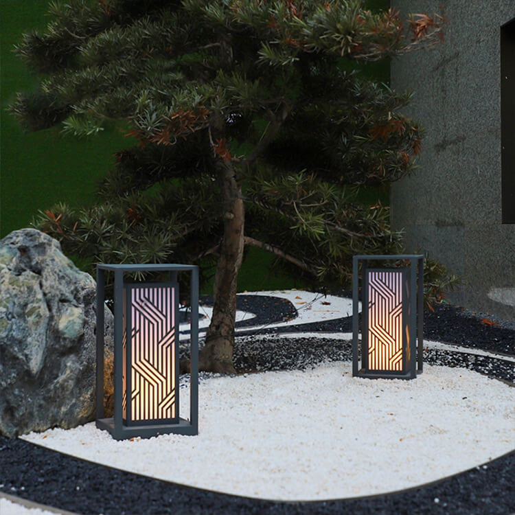 Modern Minimalist Square Line Design Outdoor Waterproof Landscape Path Light