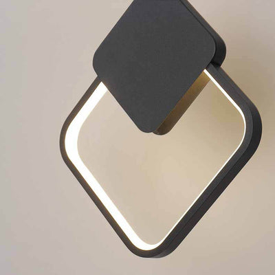 Modern Minimalist Iron Silicone Geometric Round Frame LED Pendant Light for Bedroom