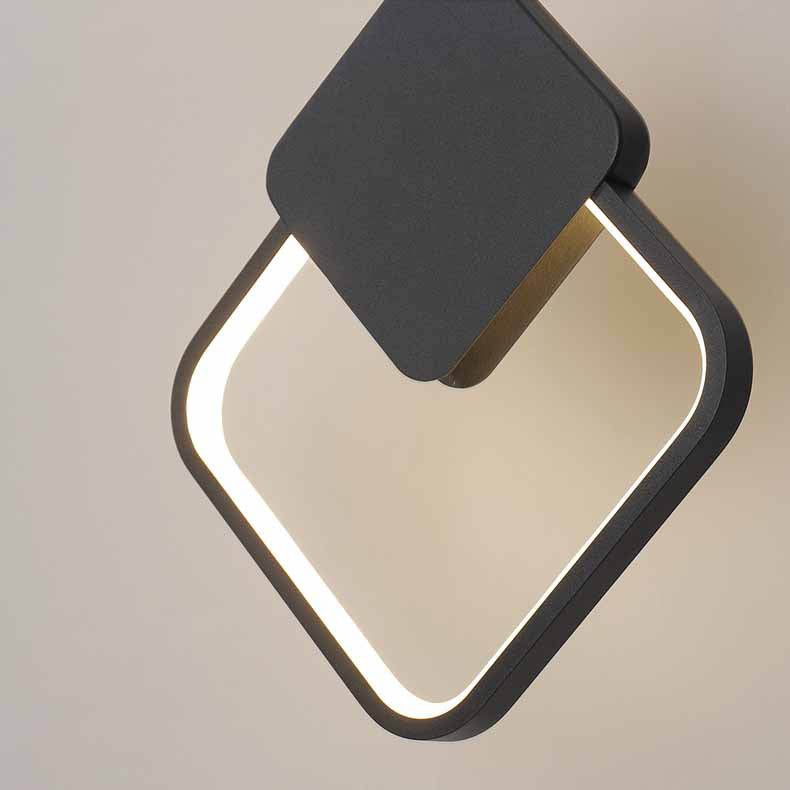 Modern Minimalist Iron Silicone Geometric Round Frame LED Pendant Light for Bedroom