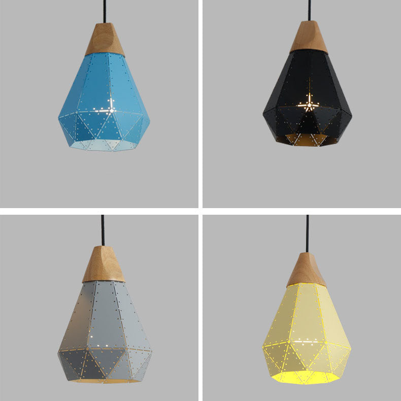 Nordic Geometry Macaron Solid Color Iron 1-Light Pendant Light