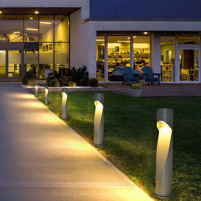 عمود إبداعي بسيط هندسي مجوف LED ضوء خارجي مقاوم للماء للحديقة 