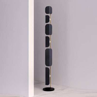 Modern Minimalist Black Gold Hardware Marble 6-Light Standing Floor Lamp