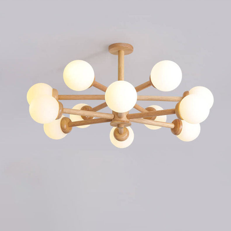 Nordic Minimalist Glass Magic Bean Log 6/8/12/16 Light Chandelier