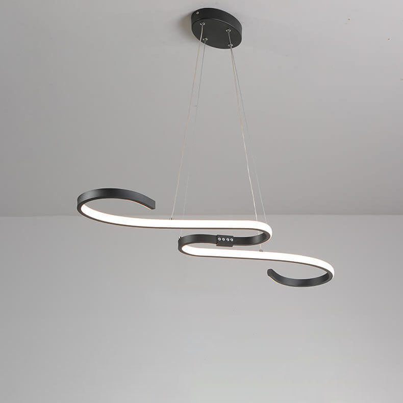 Nordic Minimalist Lines Aluminium-Silikon-LED-Insel-Licht-Kronleuchter 