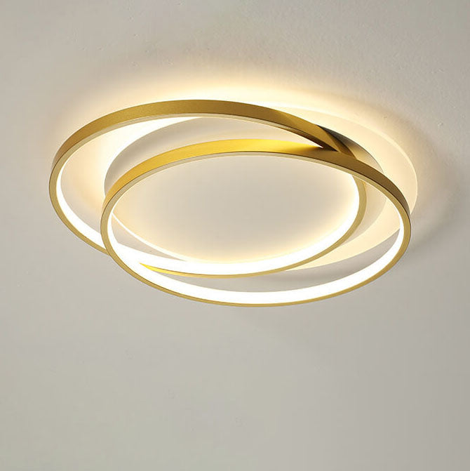 Nordic Light Luxury Circle Aluminum LED Flush Mount Ceiling Light