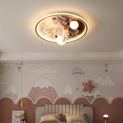 Cartoon Childlike Creative Spaceman Design LED Flush Mount Light