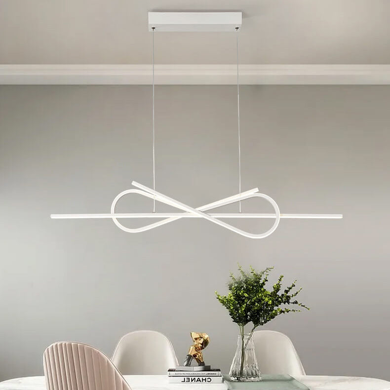 Modern Light Luxury Bow Line Design Island Light LED-Kronleuchter