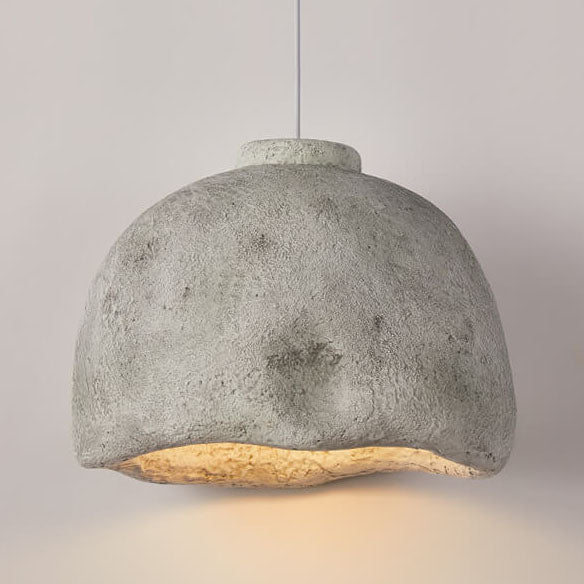 Lampe suspendue rétro à 1 lumière en forme de dôme en polystyrène faite à la main 