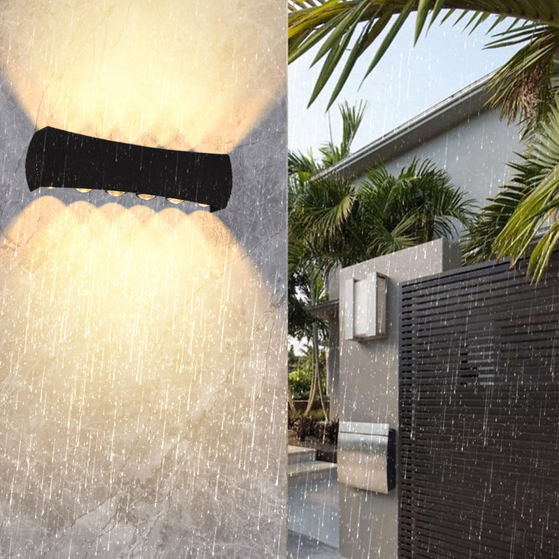 Simple Creative Arc Rectangular LED Outdoor Waterproof Wall Sconce Lamp