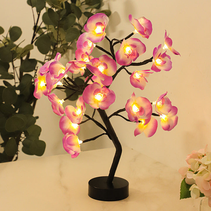 Lampe de Table LED Arbre Phalaenopsis Créatif Moderne 