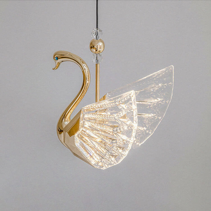 Lustre LED en forme de cygne en acrylique moderne et luxueux 