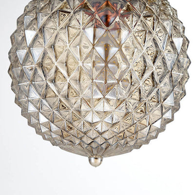 Moderne minimalistische Ananasstreifen Kupferglas 1-Licht Semi-Flush Mount Deckenleuchte 