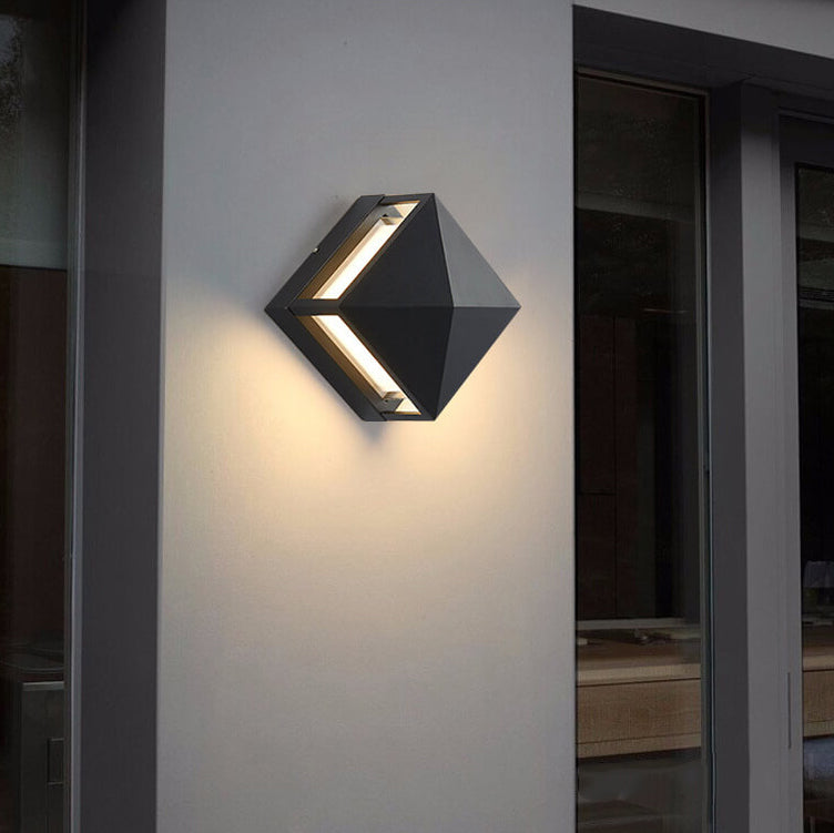 Simple Outdoor Square Aluminum Acrylic Waterproof LED Wall Sconce Lamp
