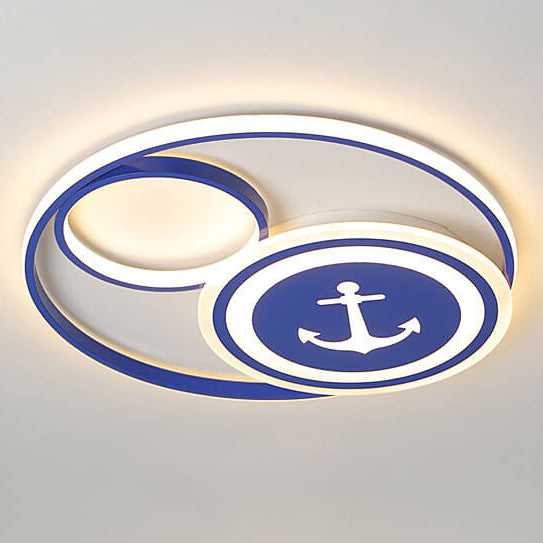 Cartoon Creative Rudder Nautical LED Flush Mount Ceiling Light