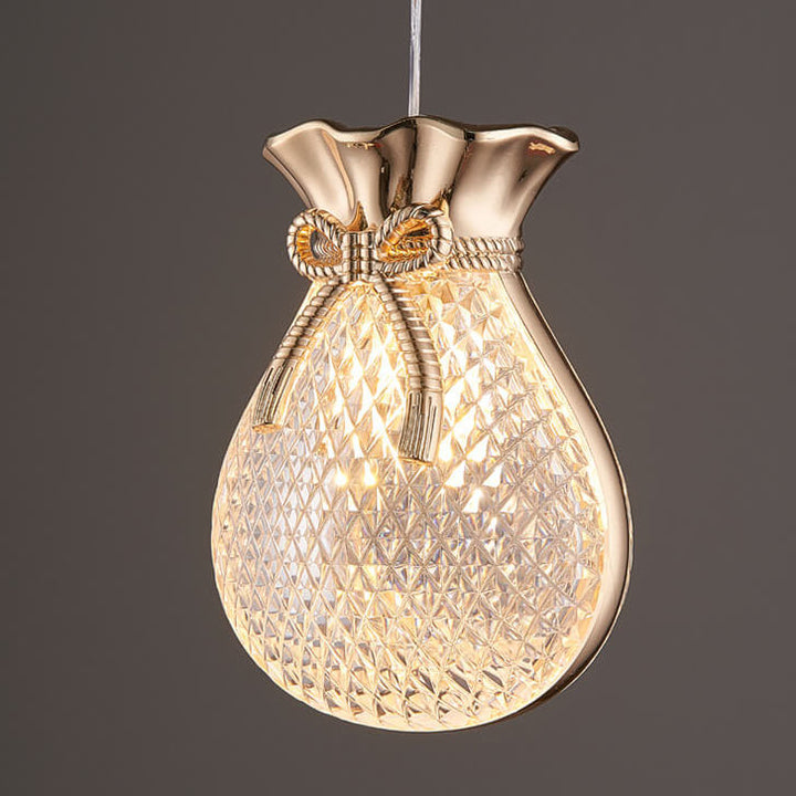 Nordisches Licht Luxus Transparentes Eisen LED Pendelleuchte 