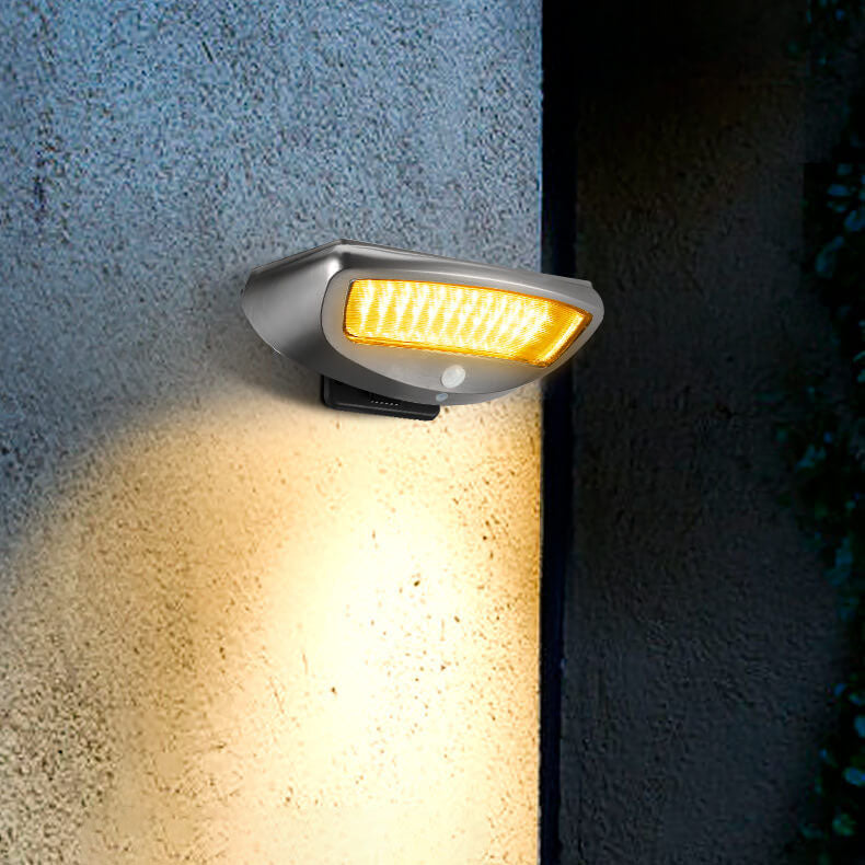 Solar Stainless Steel Body Sensor LED Outdoor Wall Sconce Lamp