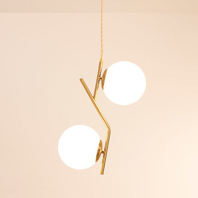 Modern Minimalist Glass 2-Light Island Light Chandelier