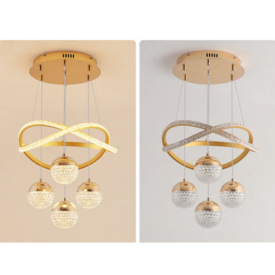 Modern Minimalist Curve Acrylic Ball LED Chandelier