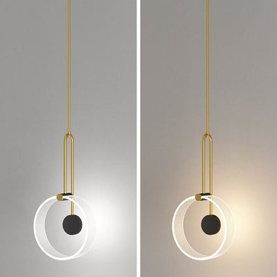 Nordic Light Luxury Creative Ring Long Line LED Pendant Light