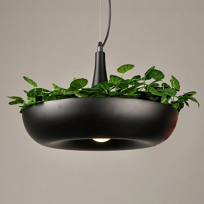 Lámpara colgante de 1 luz con pantalla redonda de jardín en el cielo Art Deco moderno para comedor 