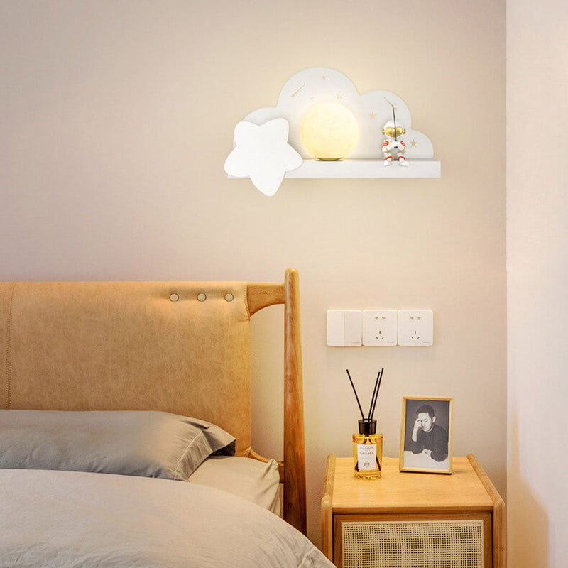 Childlike Creative Moon Astronaut Design LED Wall Sconce Lamp