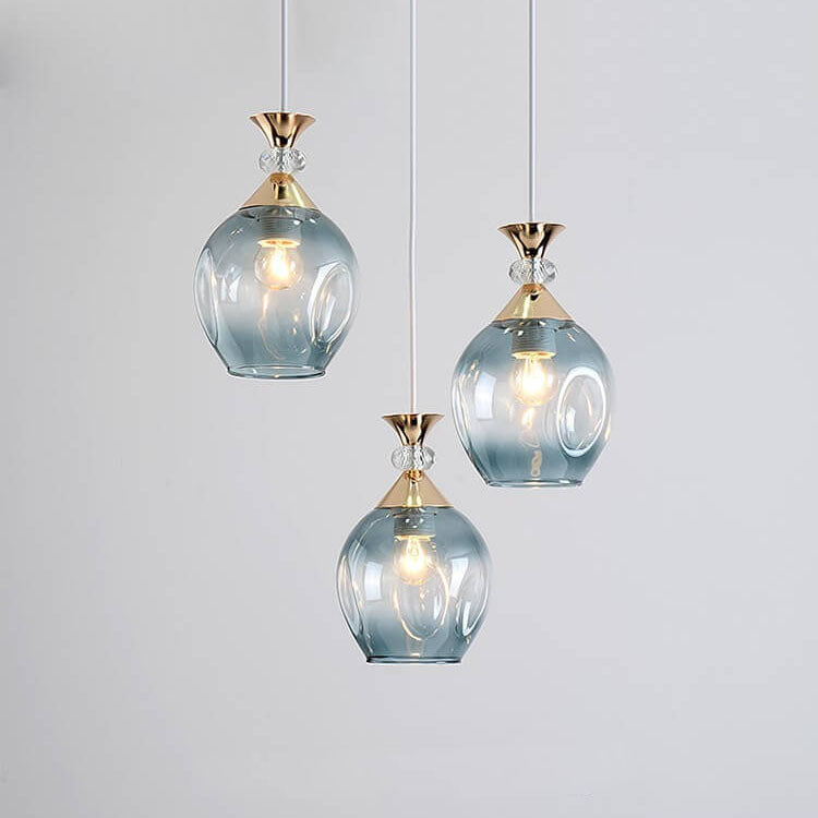 Nordic Gradient Glass Orb 1/3 Light Island Light Chandelier