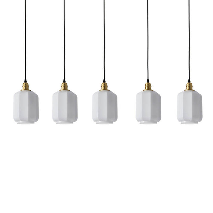 Lámpara colgante de 1 luz de vidrio blanco vintage nórdico 