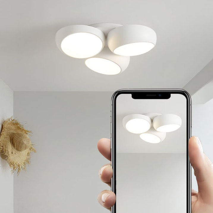 Plafonnier semi-encastré à LED rond en plastique et fer minimaliste moderne scandinave 