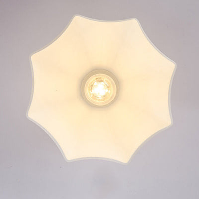 Japanese Vintage Brass Glass Dome 1-Light Semi-Flush Mount Ceiling Light