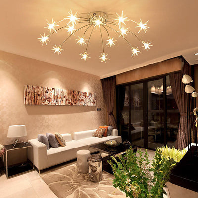 Contemporary Creative Full Of Star Iron 12/21/28 Light Flush Mount Ceiling Light For Living Room