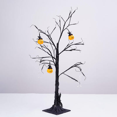 Lumière de décoration d'arbre à LED simulée citrouille squelette Halloween 