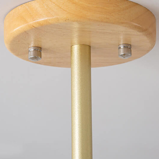 Nordic Vintage Holzglas-Kuppelschirm 3/5 Licht Kronleuchter 