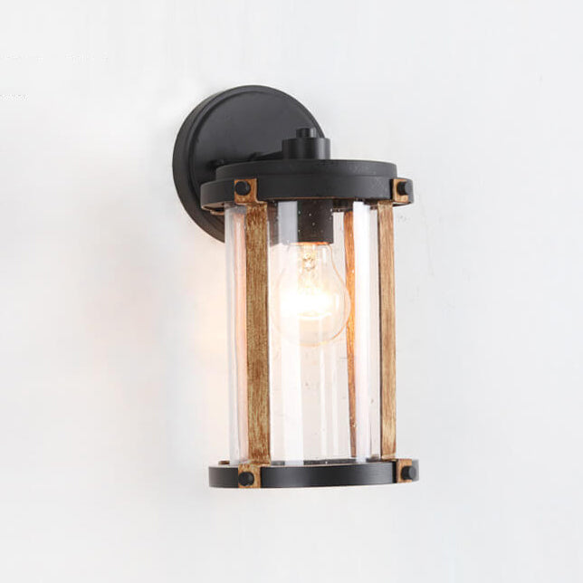 Industrial Waterproof Cylindrical Aluminum Alloy Glass 1-Light Outdoor Wall Lamp