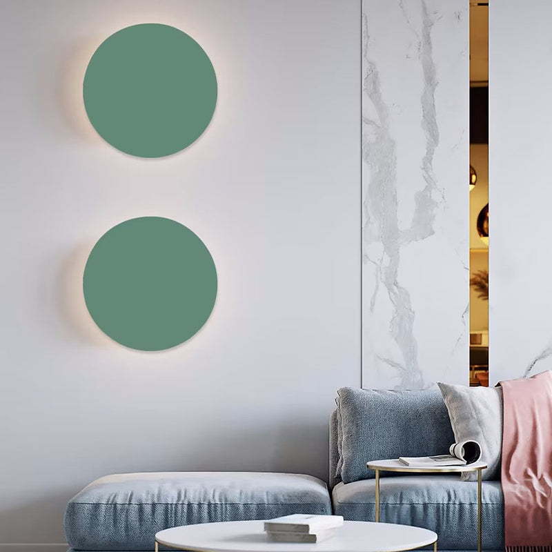 Modern Minimalist Colorful Round Iron LED Wall Sconce Lamp