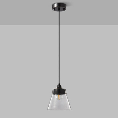 Simple Light Luxury Copper Glass Bell Shade 1-Licht-Pendelleuchte 