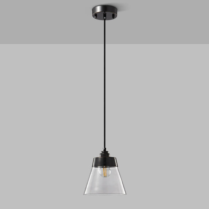Simple Light Luxury Copper Glass Bell Shade 1-Licht-Pendelleuchte 