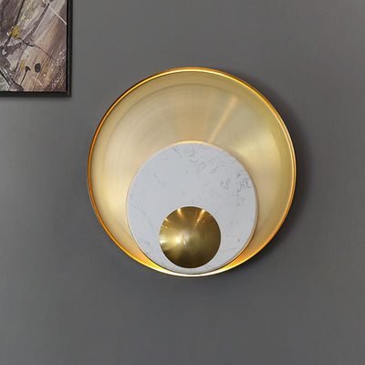 Nordic Luxury Disc Marble Metal LED Wall Sconce Lamp