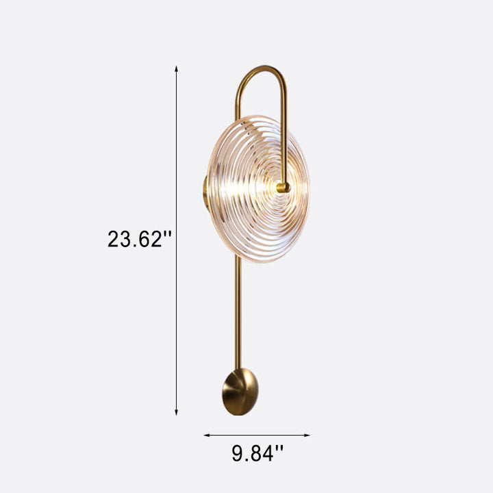 Conception de pendule créative en verre moderne 1-lampe applique murale 