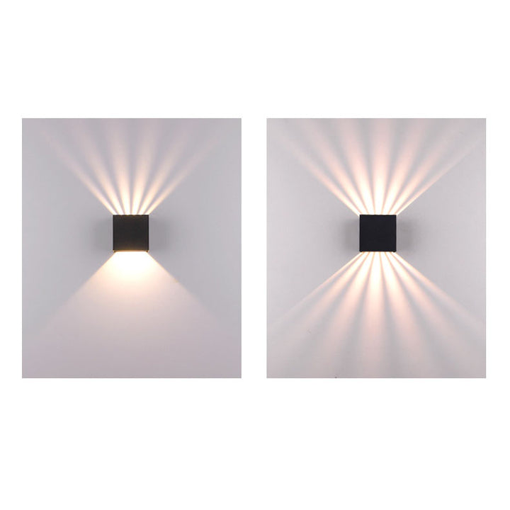 Lampe murale moderne en aluminium carré de couleur unie LED extérieure étanche 