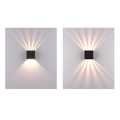 Moderne einfarbige quadratische LED-Wandleuchte aus Aluminium für den Außenbereich