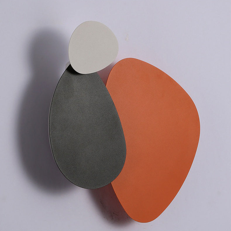Contemporary Scandinavian Geometric Iron Round Plate Combination LED Wall Sconce Lamp For Bedroom