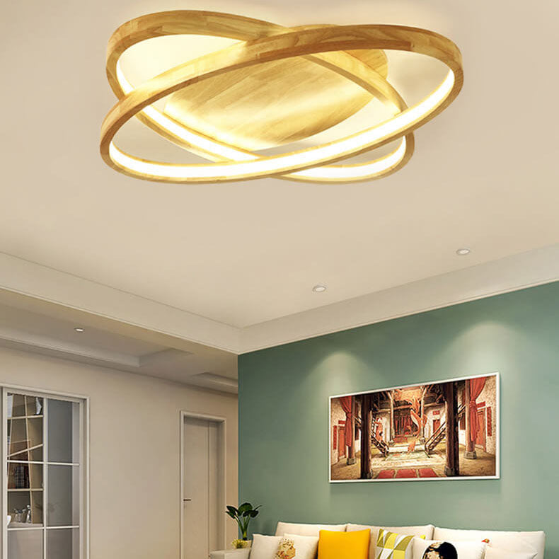 Luz de montaje empotrado LED ovalada de madera nórdica moderna 