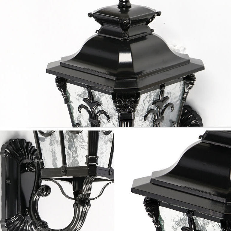 Lampe murale 1 lumière en aluminium moulé sous pression noir rétro Europe pour l&