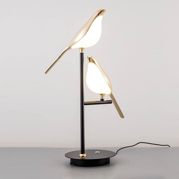 Lampe de table LED minimaliste nordique avec oiseau pie 