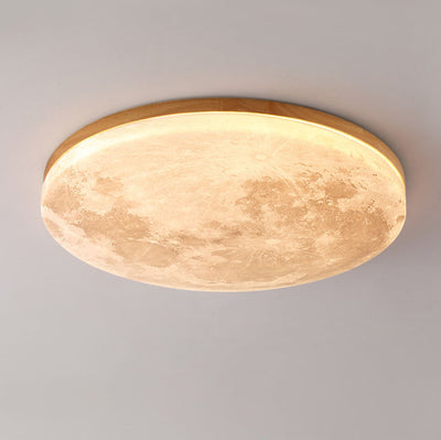 Nordic Minimalist Moon Round Acrylic LED Flush Mount Ceiling Light