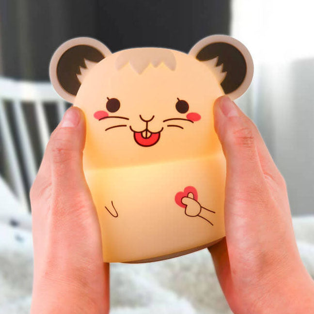 Lámpara de Mesa Luz Nocturna LED USB de Silicona con Ratón Lindo de Dibujos Animados 