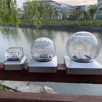 Solar Creative Column Round Ball LED Outdoor Head Light Landscape Light