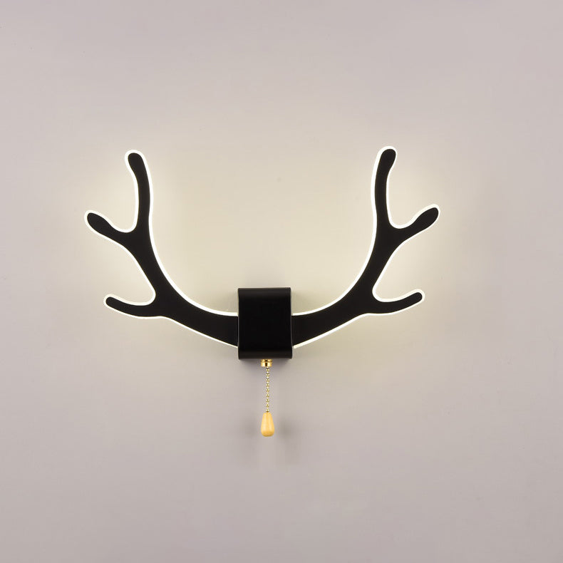 Zeitgenössische kreative Geweih Eisen Acryl LED Wandleuchte Lampe für Schlafzimmer 