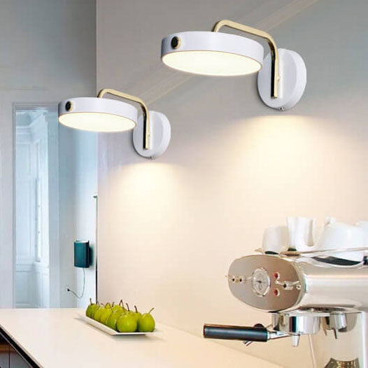 مصباح حائط LED مستدير من الحديد بتصميم الماكرون الحديث 